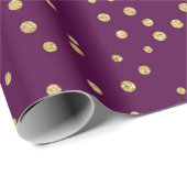 Papier Cadeau Motif violet/or (Coin rond)