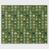 Papier Cadeau Motif visage chien de Noël (Plat)