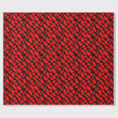 Papier Cadeau Motif Web gothique rouge et noir (Plat)