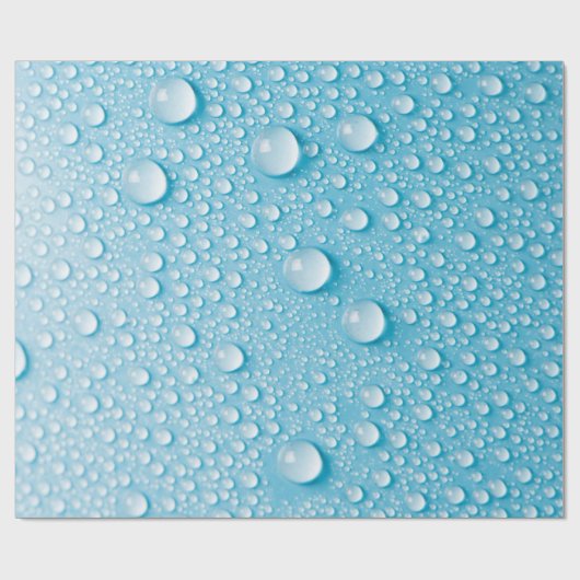 PAPIER CADEAU MOTIF WET BLEU RAINDROP (Plat)