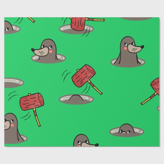 Papier Cadeau Motif Whack-A-Mole (Plat)