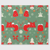 Papier Cadeau Motif Whimsical Christmas Stocking (Plat)