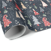 Papier Cadeau Motif Whimsical Christmas Tree (Coin rond)