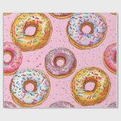 Papier Cadeau Motif Whimsical Donut (Plat)