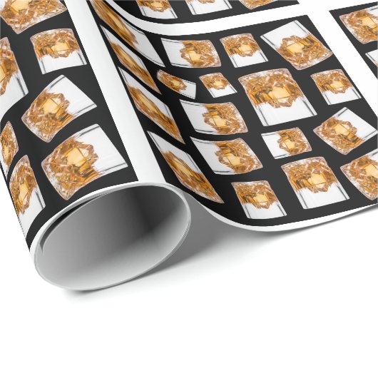 Papier Cadeau Motif Whiskey (Coin rond)