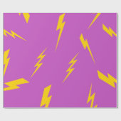Papier Cadeau Motif Y2K Fond Violet Éclair (Plat)