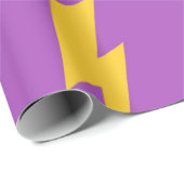 Papier Cadeau Motif Y2K Fond Violet Éclair (Coin rond)
