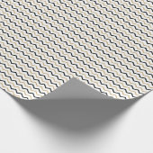 Papier Cadeau Motif Zag de Chevron Zig Blanc Noir (Coin)