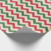 Papier Cadeau Motif Zag rouge et vert déprimé (Coin)