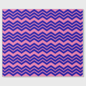 Papier Cadeau Motif Zigzag Chevron Rose Bleu (Plat)