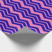 Papier Cadeau Motif Zigzag Chevron Rose Bleu (Coin)