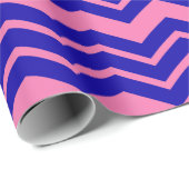 Papier Cadeau Motif Zigzag Chevron Rose Bleu (Coin rond)