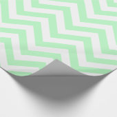 Papier Cadeau Motif ZigZag Chevron XL Blanc Menthe (Coin)