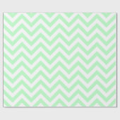 Papier Cadeau Motif ZigZag Chevron XL Blanc Menthe (Plat)