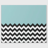 Papier Cadeau Motif Zigzag noir et blanc, Chevron, Bleu (Plat)