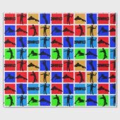 Papier Cadeau Motif Zombies coloré (Plat)