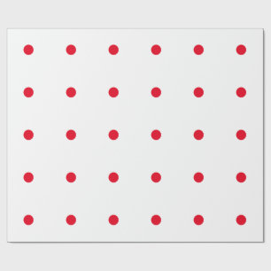 Papier Cadeau Motifs à pois rouges géométriques sur fond blanc p