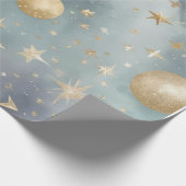 Papier Cadeau Motifs célestes tels que lunes, étoiles (Coin)