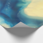 Papier Cadeau Motifs crèmes bleus de cristal de pierre gemme de (Coin)