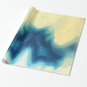 Papier Cadeau Motifs crèmes bleus de cristal de pierre gemme de
