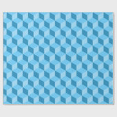 PAPIER CADEAU MOTIFS DE CUBE GÉOMÉTRIQUE BLEU CLAIR (Plat)