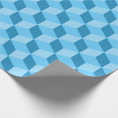 PAPIER CADEAU MOTIFS DE CUBE GÉOMÉTRIQUE BLEU CLAIR (Coin)