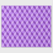 PAPIER CADEAU MOTIFS DE CUBE GÉOMÉTRIQUE PURPLE CLAIR (Plat)