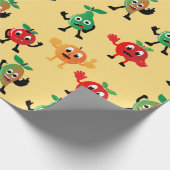 Papier Cadeau Motifs de design avec joli caractère de fruits (Coin)