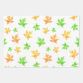 Papier Cadeau Motifs de feuille d'érable aquarelle (Devant 2)