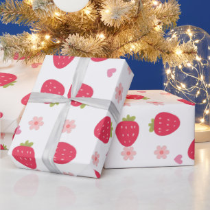 Papier Cadeau Motifs de fraise d'impression mignons