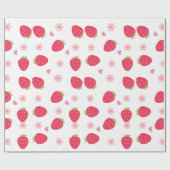 Papier Cadeau Motifs de fraise d'impression mignons (Plat)