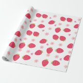 Papier Cadeau Motifs de fraise d'impression mignons (Déroulé)