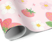 Papier Cadeau Motifs de fraises (Coin rond)