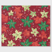 Papier Cadeau Motifs de Noël de la fête rouge (Plat)
