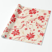 Papier Cadeau Motifs de Noël Festif Rouge et blanc (Déroulé)