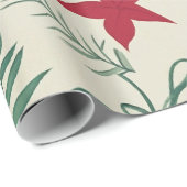 Papier Cadeau Motifs de Noël Festif Rouge et blanc (Coin rond)