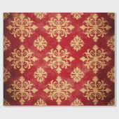 Papier Cadeau Motifs de Noël Red et Gold Festive (Plat)