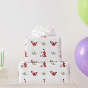 Papier Cadeau Motifs de Noël sans couture Pilates Santa
