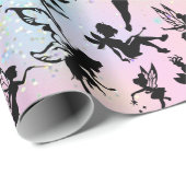 Papier Cadeau Motifs de silhouette velue à l'arc-en-ciel (Coin rond)