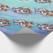 Papier Cadeau Motifs de têtes et de queues de St Bernard (Coin)