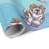 Papier Cadeau Motifs de têtes et de queues de St Bernard (Coin rond)