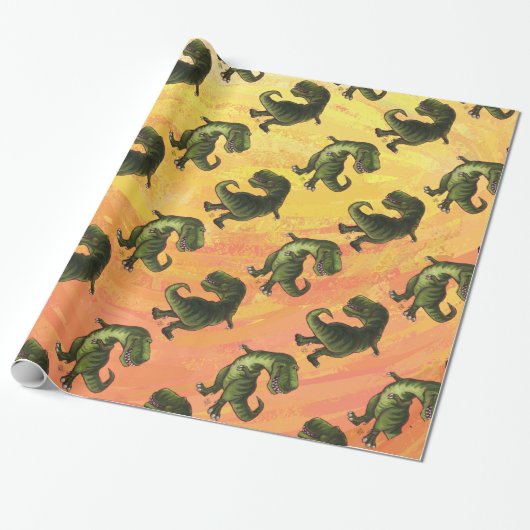 Papier Cadeau Motifs de Tyrannosaurus (Déroulé)