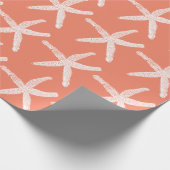 Papier Cadeau Motifs d'écrevisse blanche Saumon orange rose (Coin)