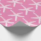 Papier Cadeau Motifs d'étoiles de mer blanches Noël Pink (Coin)