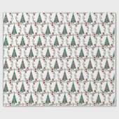 Papier Cadeau Motifs d'hiver de Noël (Plat)