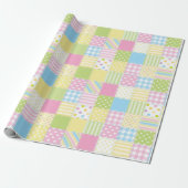 Papier Cadeau Motifs en pastel de patchwork (Déroulé)