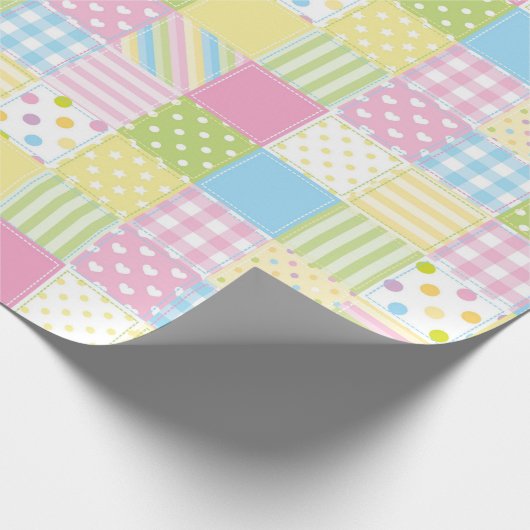 Papier Cadeau Motifs en pastel de patchwork (Coin)