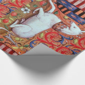 PAPIER CADEAU MOTIFS FLORAUX UNICORNES ET ANCIENS (Coin)