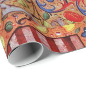 PAPIER CADEAU MOTIFS FLORAUX UNICORNES ET ANCIENS (Coin rond)