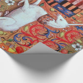 PAPIER CADEAU MOTIFS FLORAUX UNICORNES ET ANCIENS (Coin)